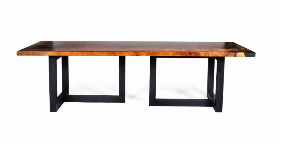 Interior Source Spalt Dining Table Straight Edge w/ Epoxy South Americ